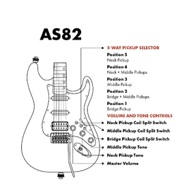 Artist AS82 River Burst Electric Guitar w/ Humbucker Pickups thumbnail