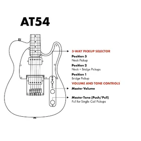 Artist AT54 Vintage Blonde Electric Guitar & Black Case thumbnail
