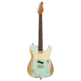 Artist AT53 Vintage Green Aged Electric Guitar & Black Case thumbnail