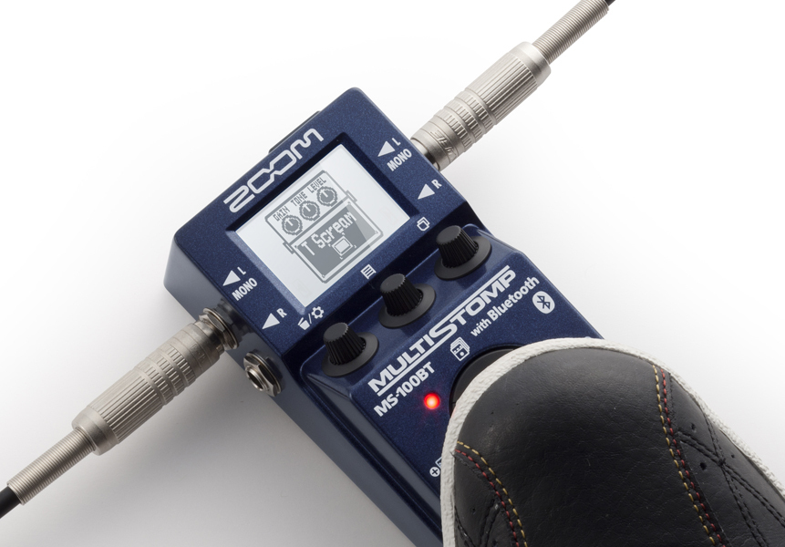 zoom ms100bt multistomp guitar pedal with bluetooth   9v power