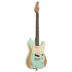 Artist AT53 Vintage Green Aged Electric Guitar & Black Case thumbnail