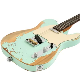 Artist AT53 Vintage Green Aged Electric Guitar & Black Case thumbnail