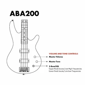 Damaged Artist ABA200 Red Bass Guitar w/ Accessories thumbnail