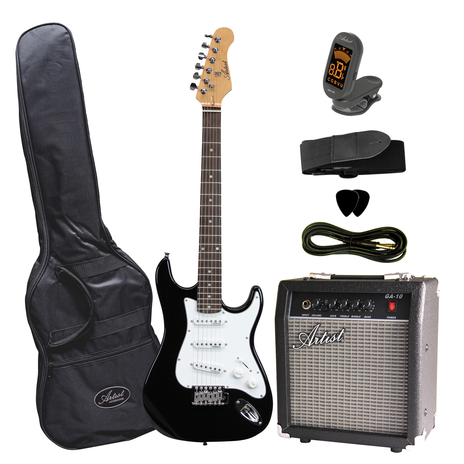 st34pk black 3 4 size electric guitar pack amp 3 4 size electric guitar