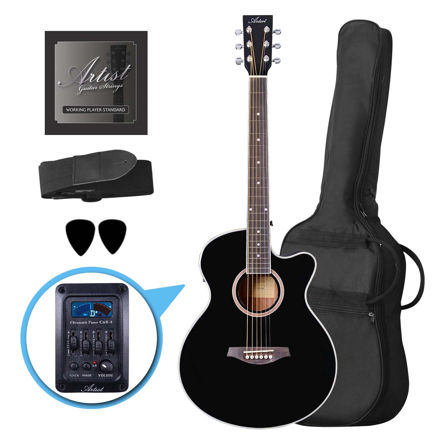 Artist LSPSCEQ Beginner Acoustic Electric Guitar Pack
