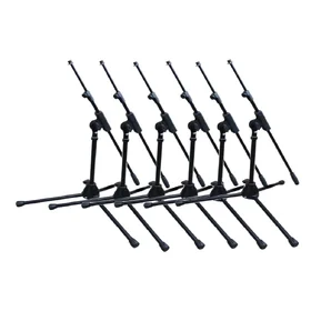 Artist MS010 Small Black Mic Stand w/ Telescopic Boom - 6 Pack