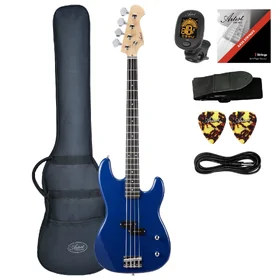Artist APB Blue Bass Guitar w/ Accessories