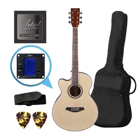 Artist LSPS Natural Left Hand Small Body Beginner Acoustic Guitar Pack