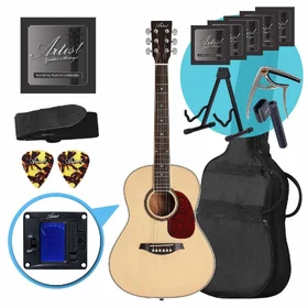 Artist LSP34 Natural 3/4 Size Beginner Acoustic Guitar Ultimate Pack