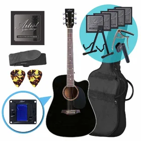 Artist LSPC Black Acoustic Guitar w/ Cutaway Ultimate Pack
