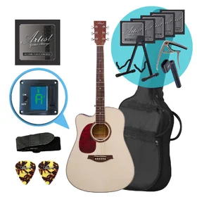 Artist LSPCNTL Left Handed Acoustic Guitar w/ Cutaway Ultimate Pack