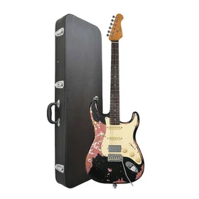 Artist AS72 Black Paisley Relic Electric Guitar & Black Case