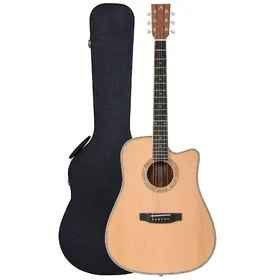 Artist D600SN Handbuilt Solid Wood Acoustic Electric Guitar & Hard Case