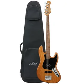 Artist AJB4APro Natural Active/Passive Hybrid Bass Guitar & Padded Bag