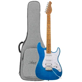 Artist AS30 Blue Flame Electric Guitar w/ HSS Pickups & Padded Bag