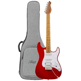 Artist AS30 Ruby Flame Electric Guitar w/ HSS Pickups & Padded Bag