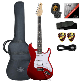 Artist AS1 Candy Apple Red Electric Guitar w/HSS Pickups & Accessories