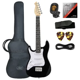 Artist AS34 Black Left Handed 3/4 Size Electric Guitar & Accessories