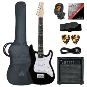 Artist AS34 Black 3/4 Size Electric Guitar w/ Accessories & Amp