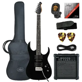 Artist SS45 Black Electric Guitar w/ Accessories & Amp
