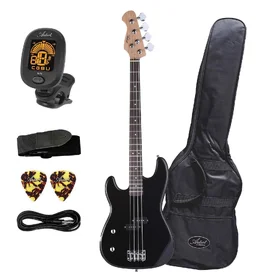 Artist APBL Left Hand Black Electric Bass Guitar