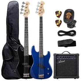 Artist APB Black Bass Guitar w/ Accessories & Amp