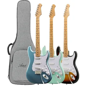 Artist AS10 Electric Guitar w/ Single Coil Pickups & Padded Bag