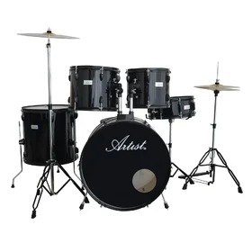 Customer Returned Artist ADR522 Black 5-Piece Drum Kit w/ Cymbals & Stool