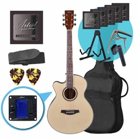 Customer Returned Artist LSPSNTL Left Handed Small Body Acoustic Guitar Ultimate Pack