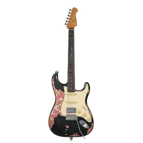 Customer Returned Artist AS72 Black Paisley Relic Electric Guitar w/ Hand-Made Pickups