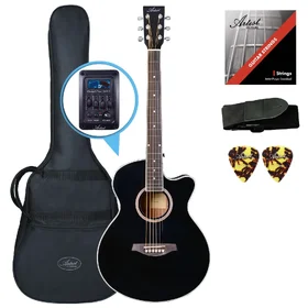 Customer Returned Artist LSPSCEQ Black Small Body Beginner Acoustic Electric Guitar