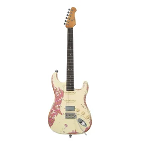Customer Returned Artist AS72 White Paisley Aged Electric Guitar w/ Hand-Made Pickups