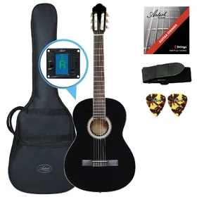 Customer Returned Artist CL44BK Full Size Classical Nylon String Guitar Pack - Black