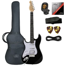 Customer Returned Artist AS1 Left Handed Black Electric Guitar & Accessories