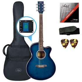 Customer Returned Artist LSPS Blue Small Body Acoustic Guitar w/ Cutaway Pack