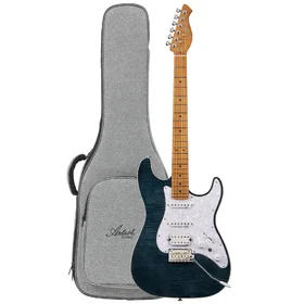 Customer Returned Artist AS30 Grey Flame Electric Guitar w/ HSS Pickups & Padded Bag