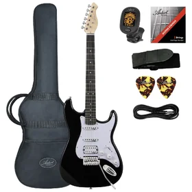 Customer Returned Artist AS1 Black Electric Guitar w/ HSS Pickups & Accessories