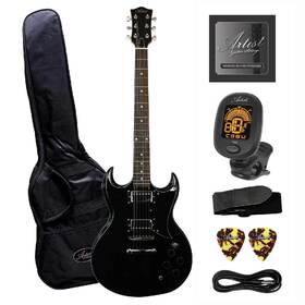 Customer Returned Artist AG1 Black Electric Guitar with Accessories