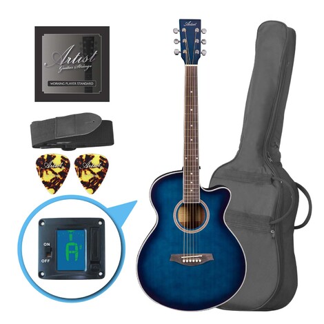 Artist LSPSTBB Beginner Acoustic Guitar Pack with Small Body - Blue