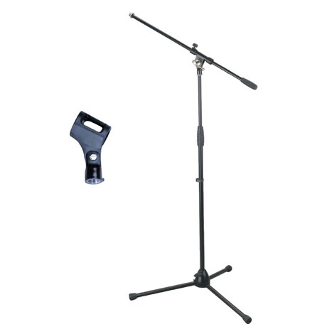 Artist MS012 Deluxe Black Boom Mic Stand with Rubber Mic Clip