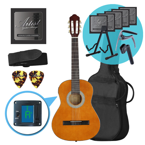Artist CL34AM 3/4 Size Classical Guitar Ultimate Pack - Amber