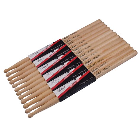 Artist DSMJR Junior Sized Maple Drumsticks for Kids 6 Pairs