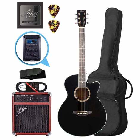 Artist LSPSCEQBK Small Body Acoustic with EQ + AC20 Amp and Lead