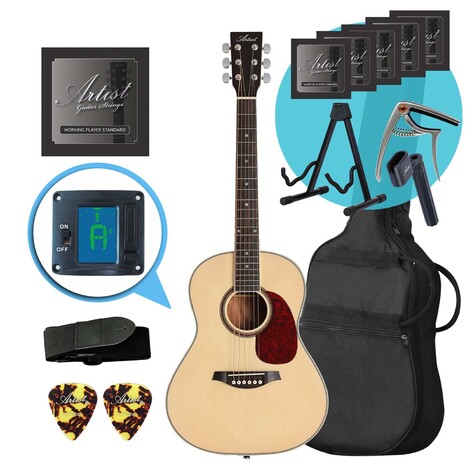 Artist LSP34 3/4 Size Beginner Acoustic Guitar Ultimate Pack - Natural