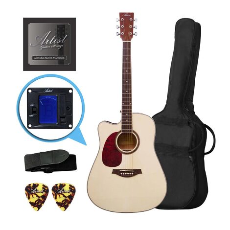Artist LSPCNTL Left Handed Acoustic Guitar Pack with Cutaway