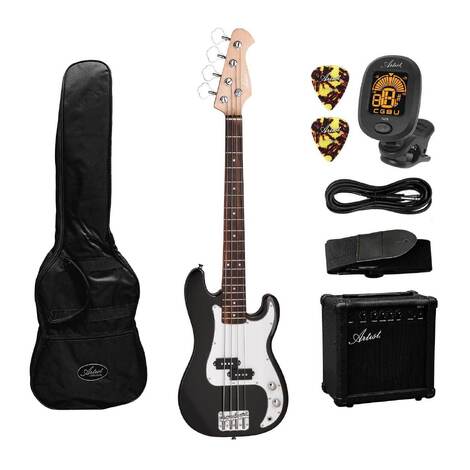 Artist MiniB 3/4 Size Electric Bass Guitar with Accessories & 15W Amp