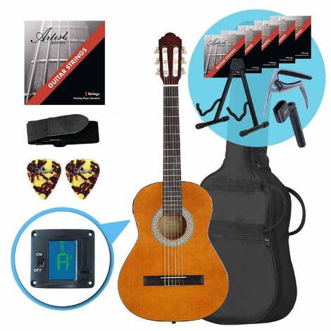 Artist CL34AM 3/4 Size Classical Guitar Ultimate Pack - Amber