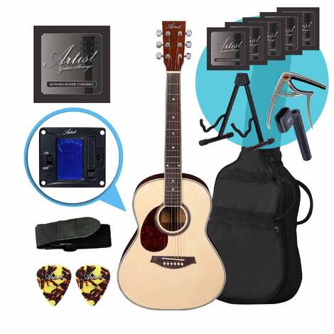 Artist LSP34L 3/4 Left Handed Beginner Acoustic Guitar Ultimate Pack