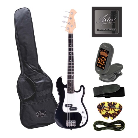 Damaged Artist MiniP 3/4 Size Electric Bass Guitar + Accessories